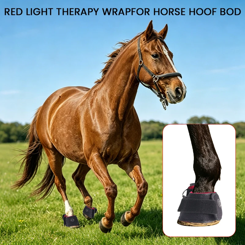 Custom LED Red Light Therapy Hoof Boot 660/850nm Equine Veterinary Rehabilitation Gear