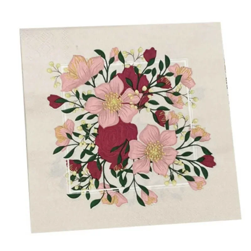 Colourful Printed Napkins High-grade Flowers and Grass Models Baking Western Restaurant Special Paper Square Paper Placemats 33