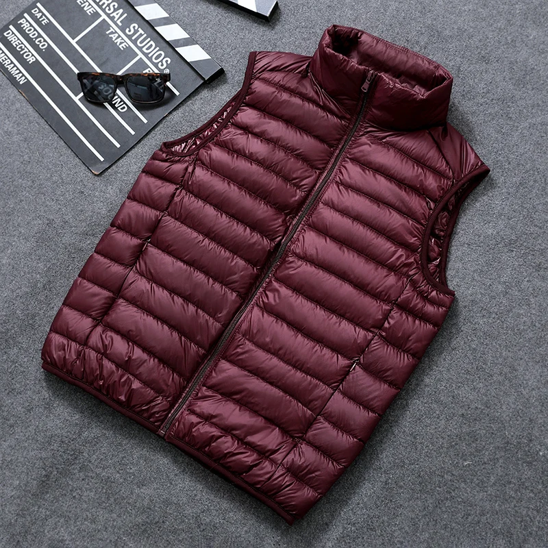 Neue Männer Spring Down Weste Jacken Herren leichte wasserfeste packbare Puffer ärmellose Weste Mäntel große Größe 5xl 6xl