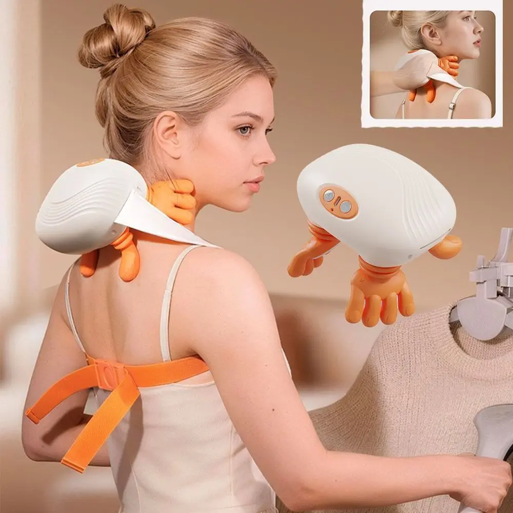 Portable Bionic Finger Neck Shoulder Massager Heated Massage Wireless Design Wireless Neck Cervical Bionic Technology