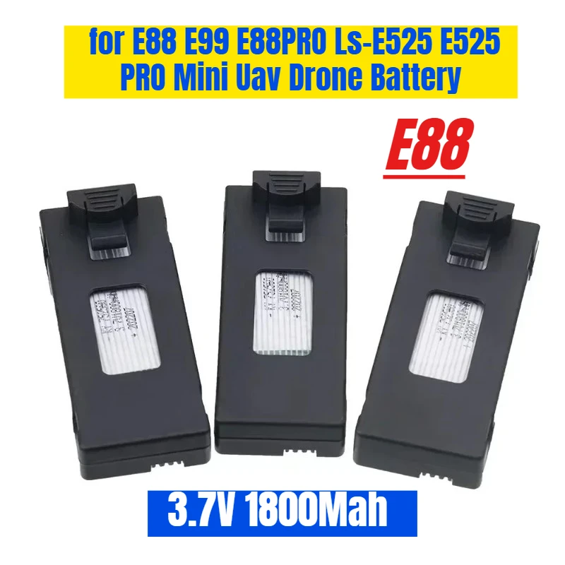 

3.7V 1800Mah RC Drone Battery Accessory for E88 E99 E88PRO Ls-E525 E525 PRO Mini Uav Drone Battery