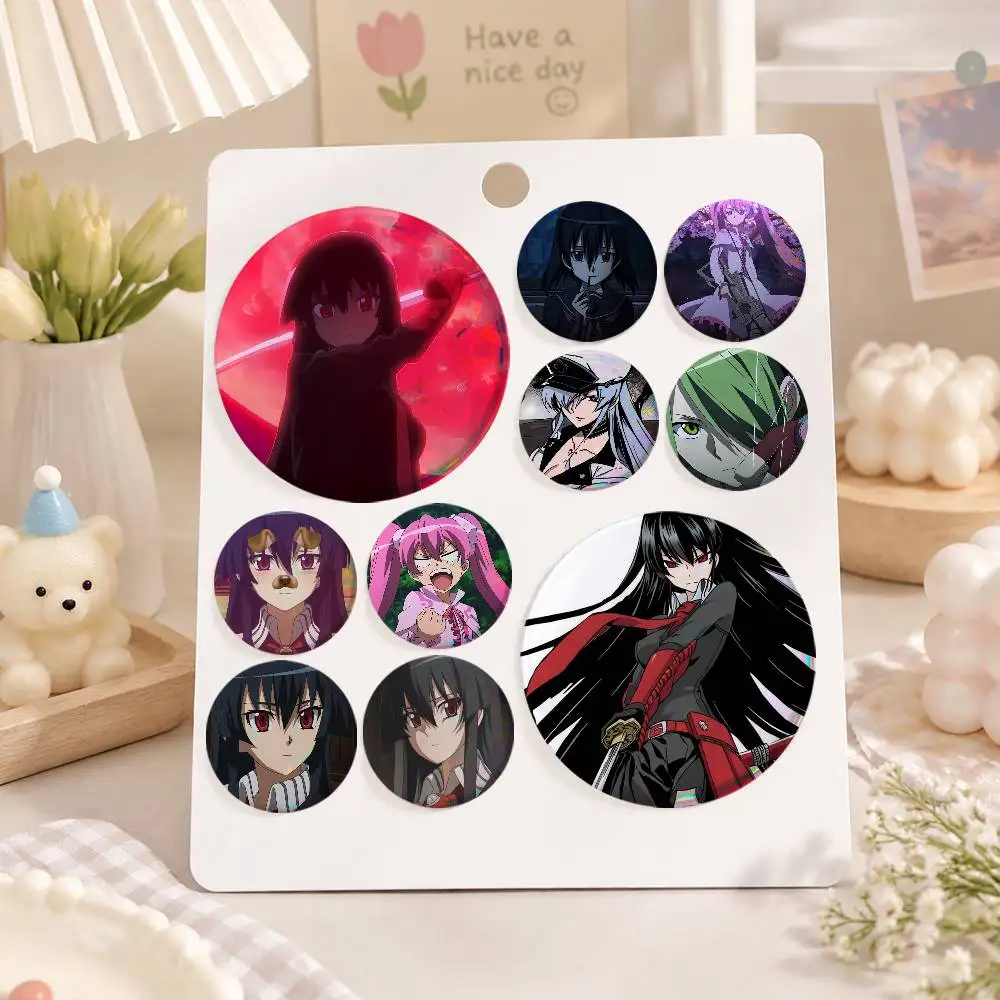 A-Akame Ga KILL Art Badges Button Round Creative Pin Brooch Badge Bag Decor Accessories Fans Collect Friends Gifts