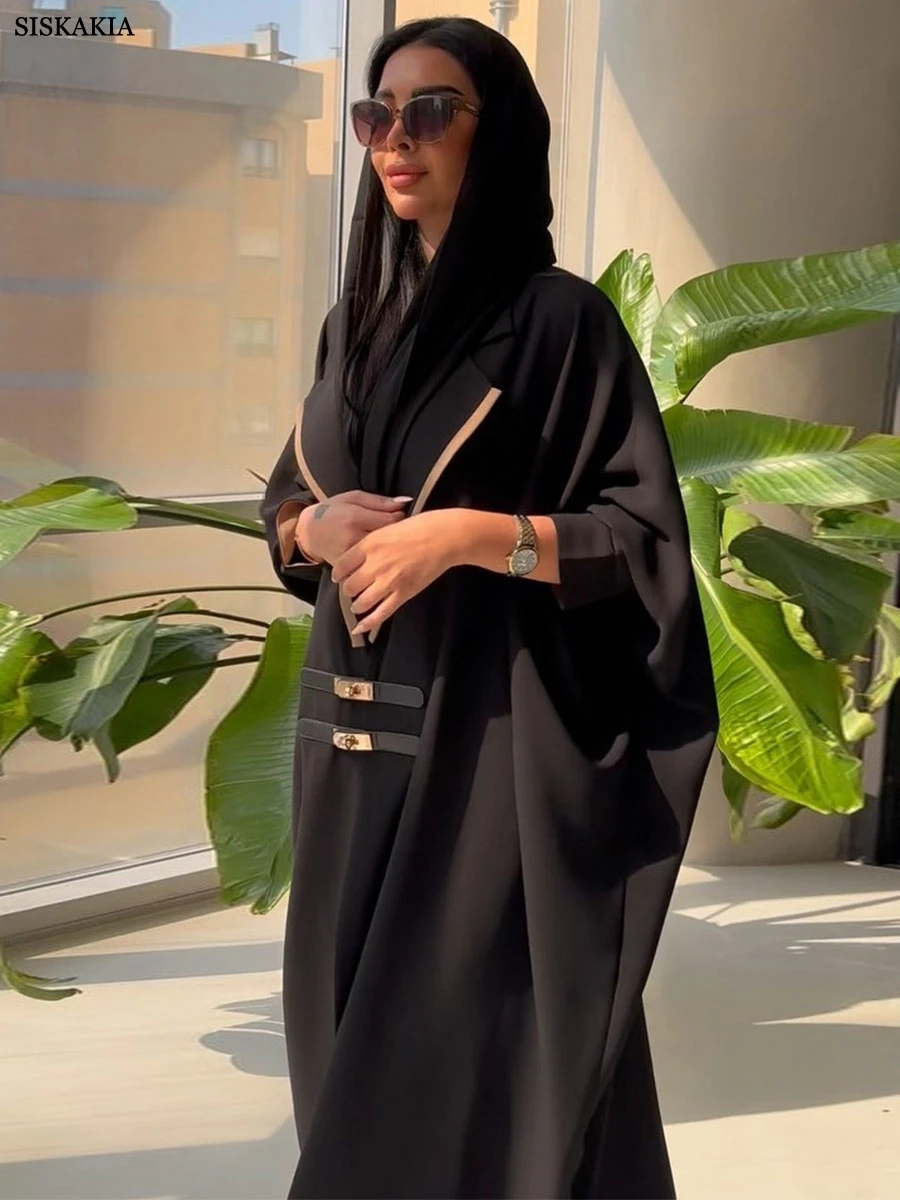 Fashion Muslim Woman’s Abayas Urban Casual Batwing Sleeve Patchwork Marocain Islam Saudi Caftan Turkish Outfits 2024