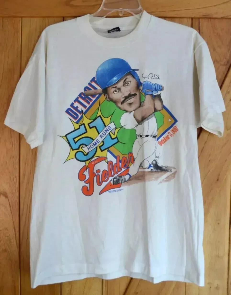 

Футболка с рисунком Detroit Tigers Cecil Fielder Vtg 1990 года, белая классическая футболка HN1615