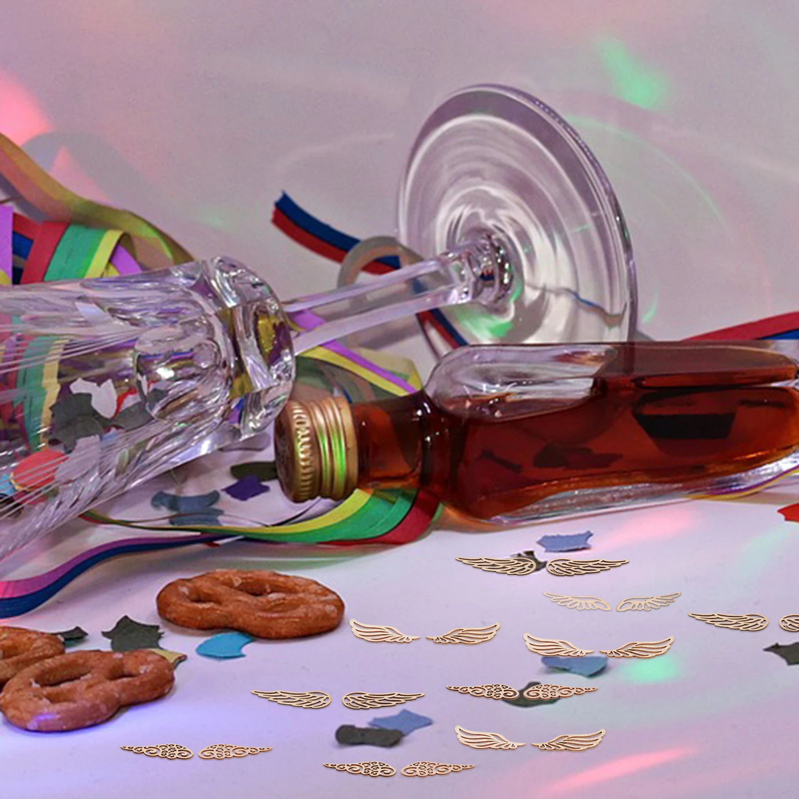 

80pcs Angel Wings DIY Wood Slices Unfinished Craft Wooden Chips Christmas Ornament Natural Tree Decor Gift Tags Wooden Cutouts