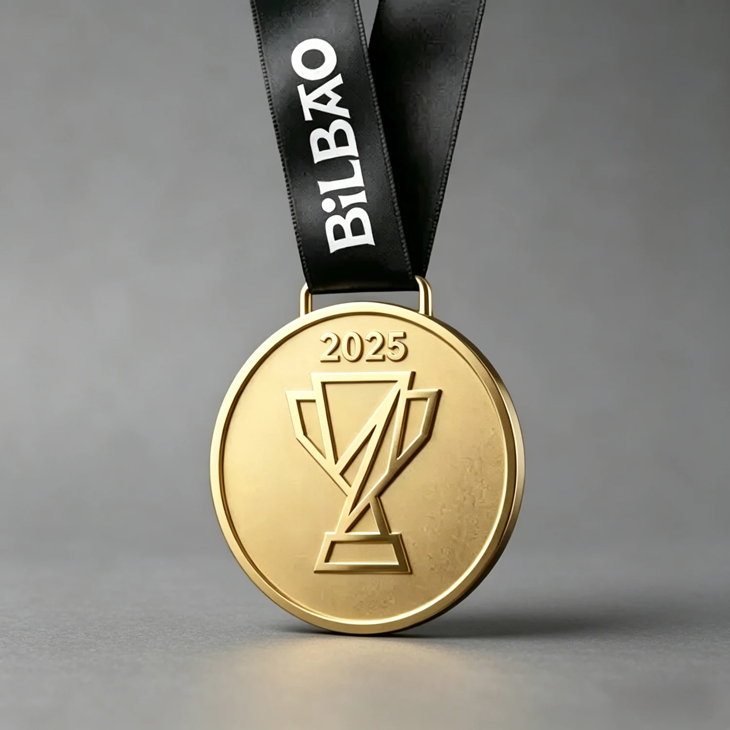 Medalla de Campeón Estilo Final de la Liga Europea 2025 de Bilbao con Cinta, Artículo Coleccionable para Aficionados