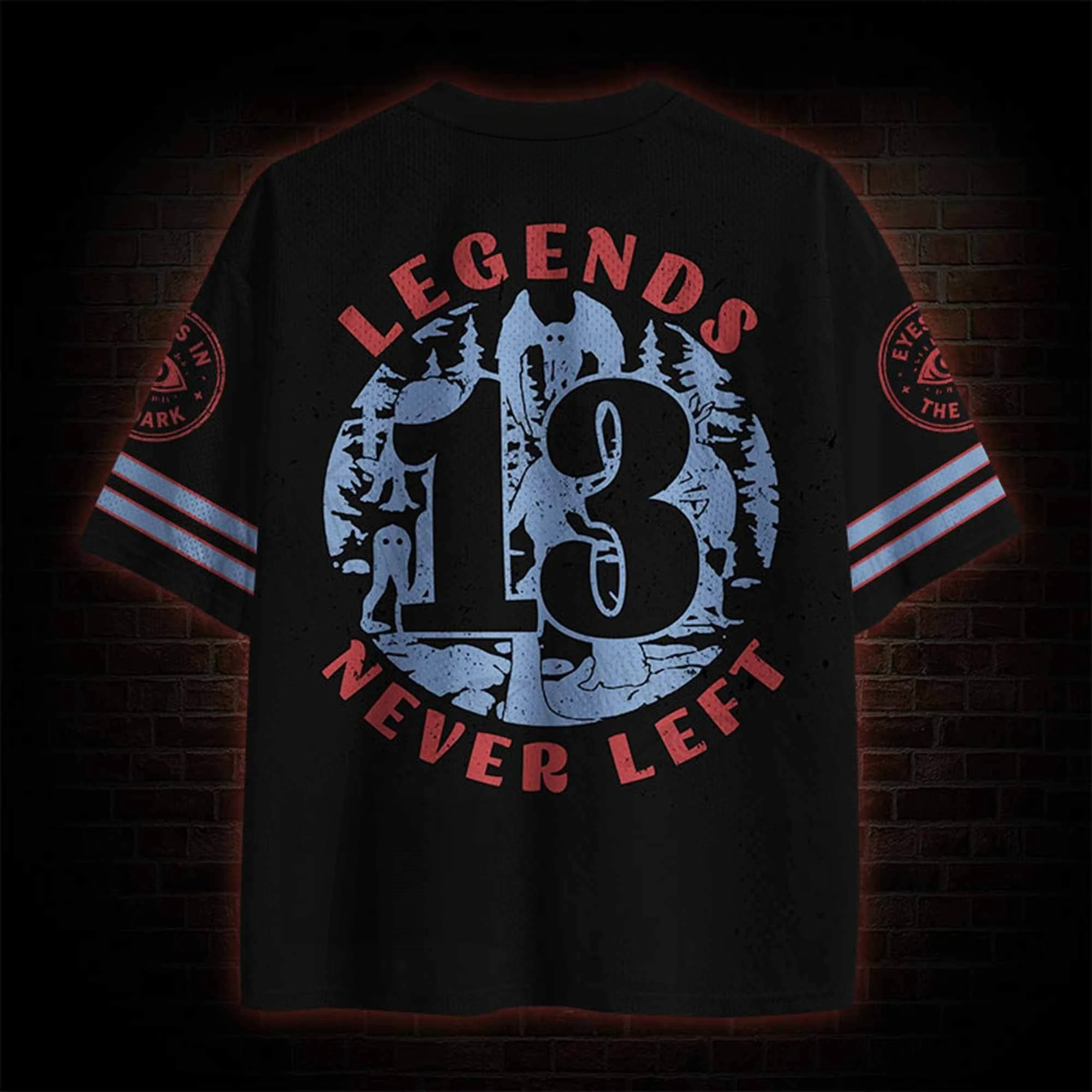 Protect Our National Parks Front Back Print Jersey Shirt Unisex Oversized Black Blue Mesh Short Sleeve Cryptid Streetwear Top