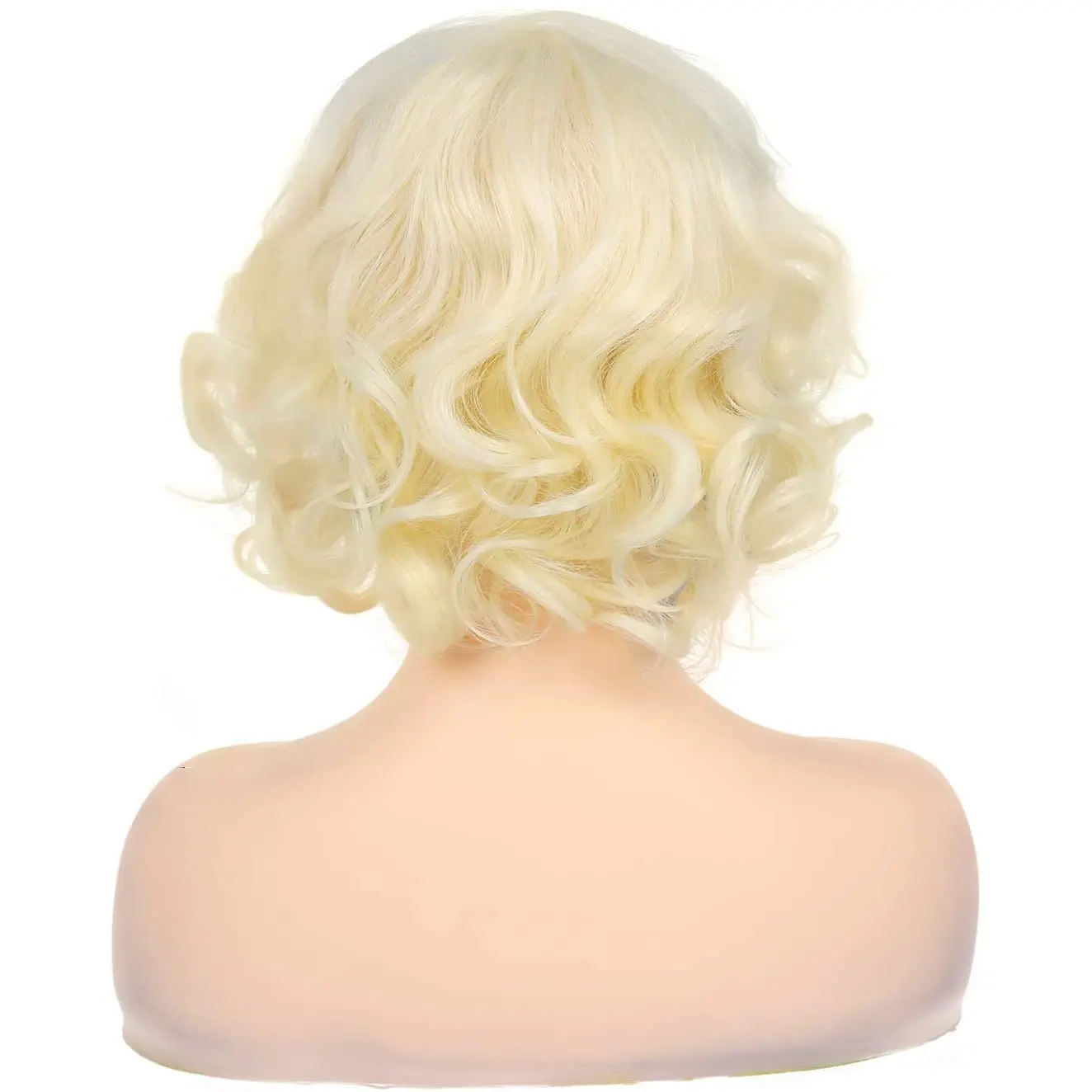 Marilyn Monroe Short Curly Blonde Wigs for Women Synthetic Natural Wavy Costume Wig for Cosplay Party