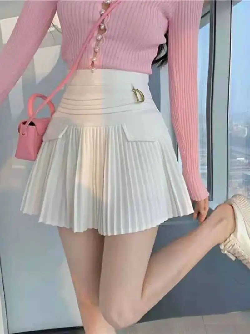 

2025 Spring Summer New Arrivals High Waist Short Mini Pleated Skirt Streetwear Women JK Skirts Mini Sexy Women Korean 504R