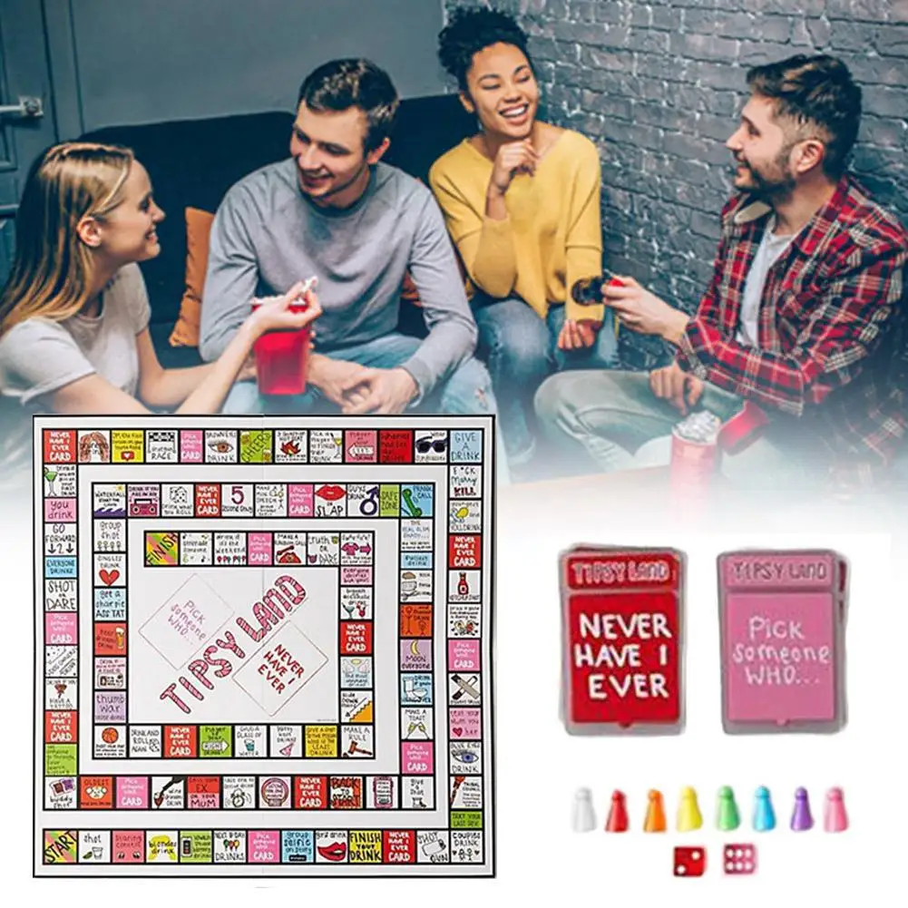 

Tipsy Land Drinking Games Interactive Girls Night Party Drinking Game for Adults Bachelorette Halloween Party Game for 2-8Player