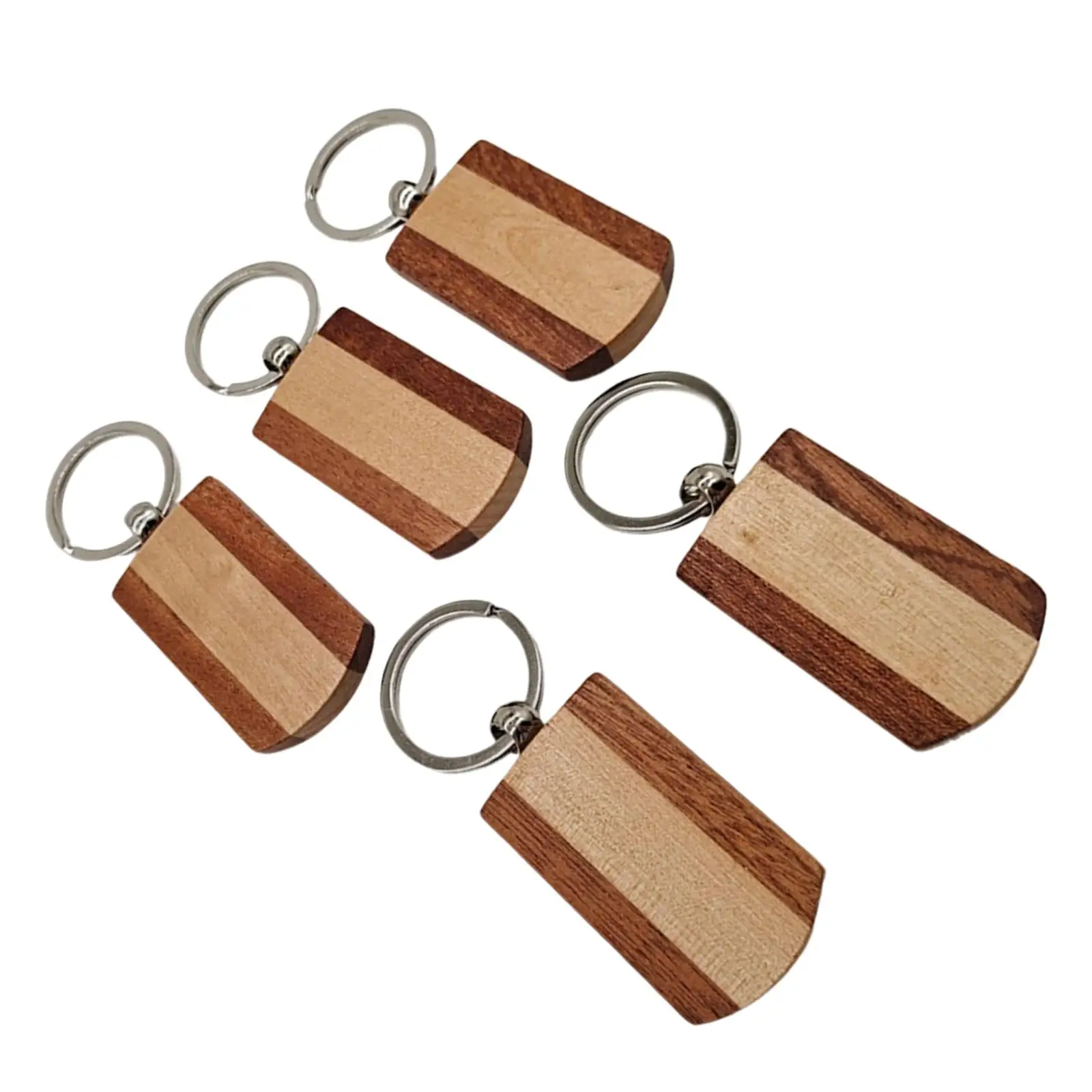 Blank Wood Keychain Pendant DIY Craft Supplies Natural Wooden Square Tag for Painting Engraving Key Rings