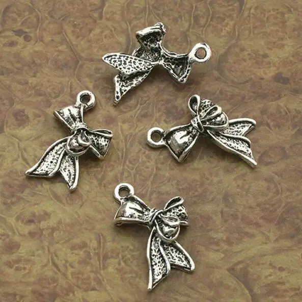 10pcs 15x25mm;hole,1.5mm Tibetan Silver bowknot charm pendants X0128