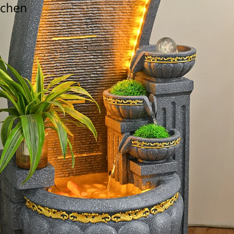 Flowing Water Fountain Circulating  Ornament Fish Tank Floor Decoration Rockery Atomization Humidification Wealth Attraction