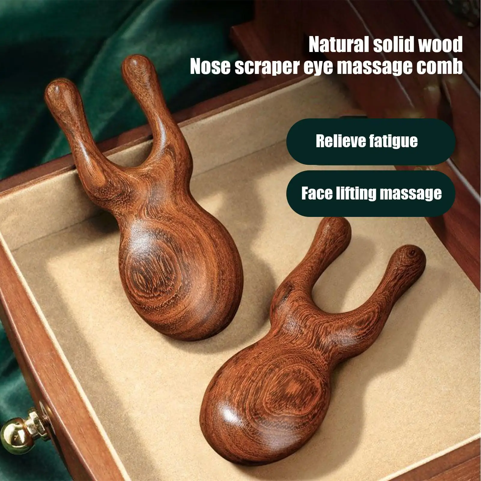 Natural Sandalwood Deer Antler Five Paws Massage Comb Meridians Dredging Scalp Facial Massage Comb  Scalp Massager Gua Sha Comb