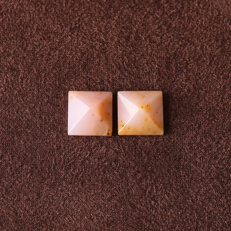 

B&F 10x5mm 1.2g Pink Agate Natural Gemstone Cabochon Beads for Jewelry Making And Crafting Supplies