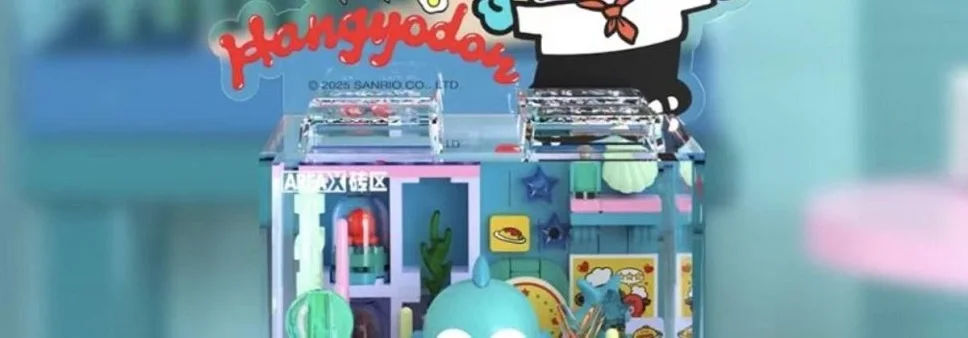 Area-X Anime Sanrio Building Blocks Mini Shop Hello Kitty Kuromi Cinnamoroll Model Decoration Surprise Toys