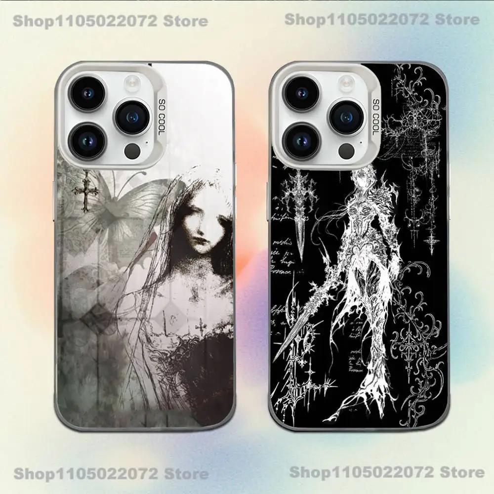 

Gothic Cyber Sigil Cross Phone Case For iPhone 16,15,14,13,12,11,Mini,Pro,E,MAX White Candy Matte Shockproof Cover