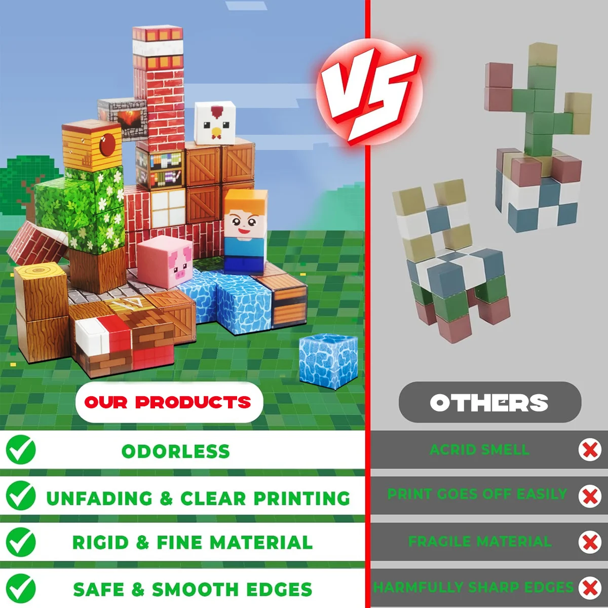 ألعاب بناء المكعبات المغناطيسية للأطفال، لعبة السفر الحسية، لعبة التراص المكعبة، ألعاب البناء المجانية، ملحقات الهالوين للأطفال