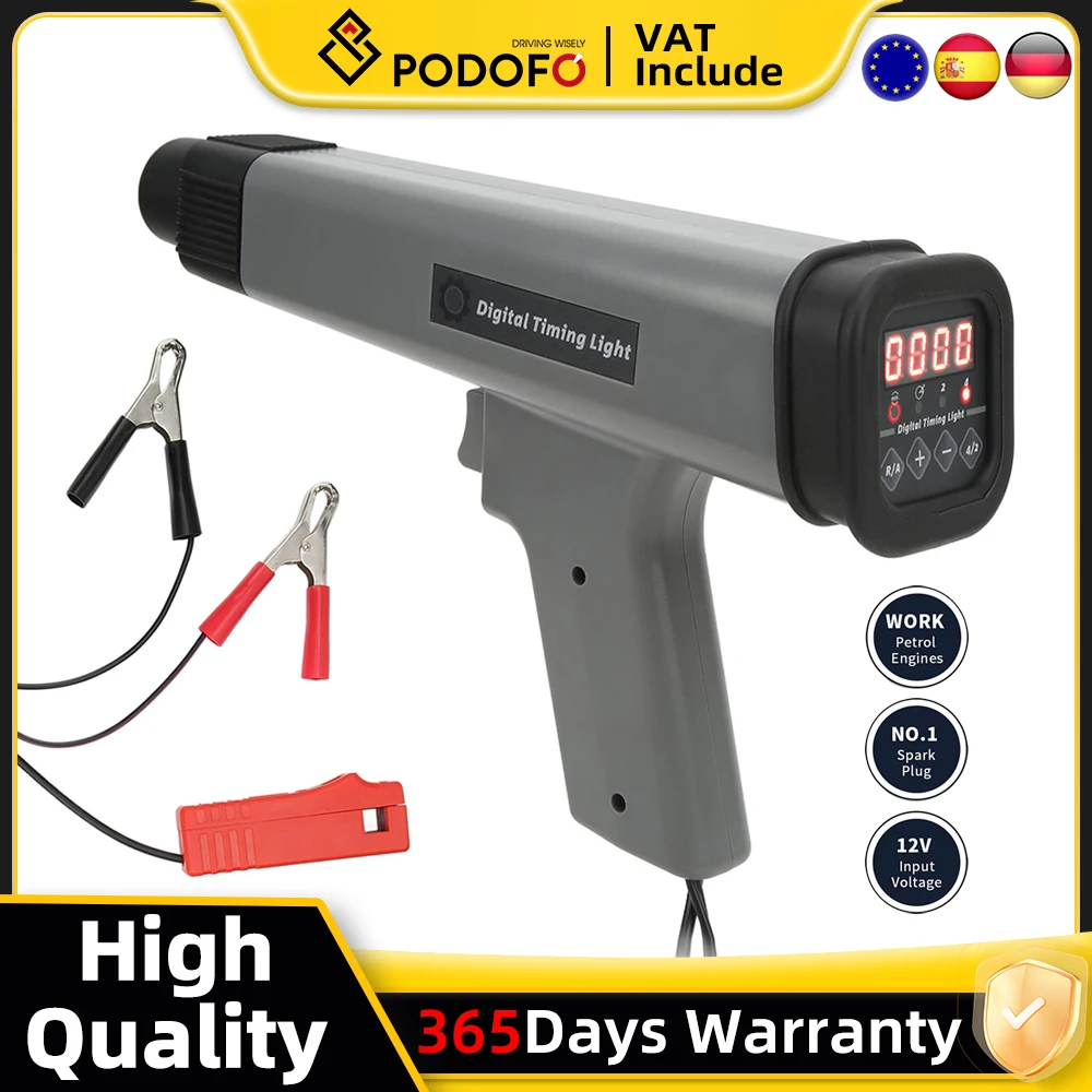 Digital Timing Light with LCD Display High-Precision Engine Ignition Tester for Automotive