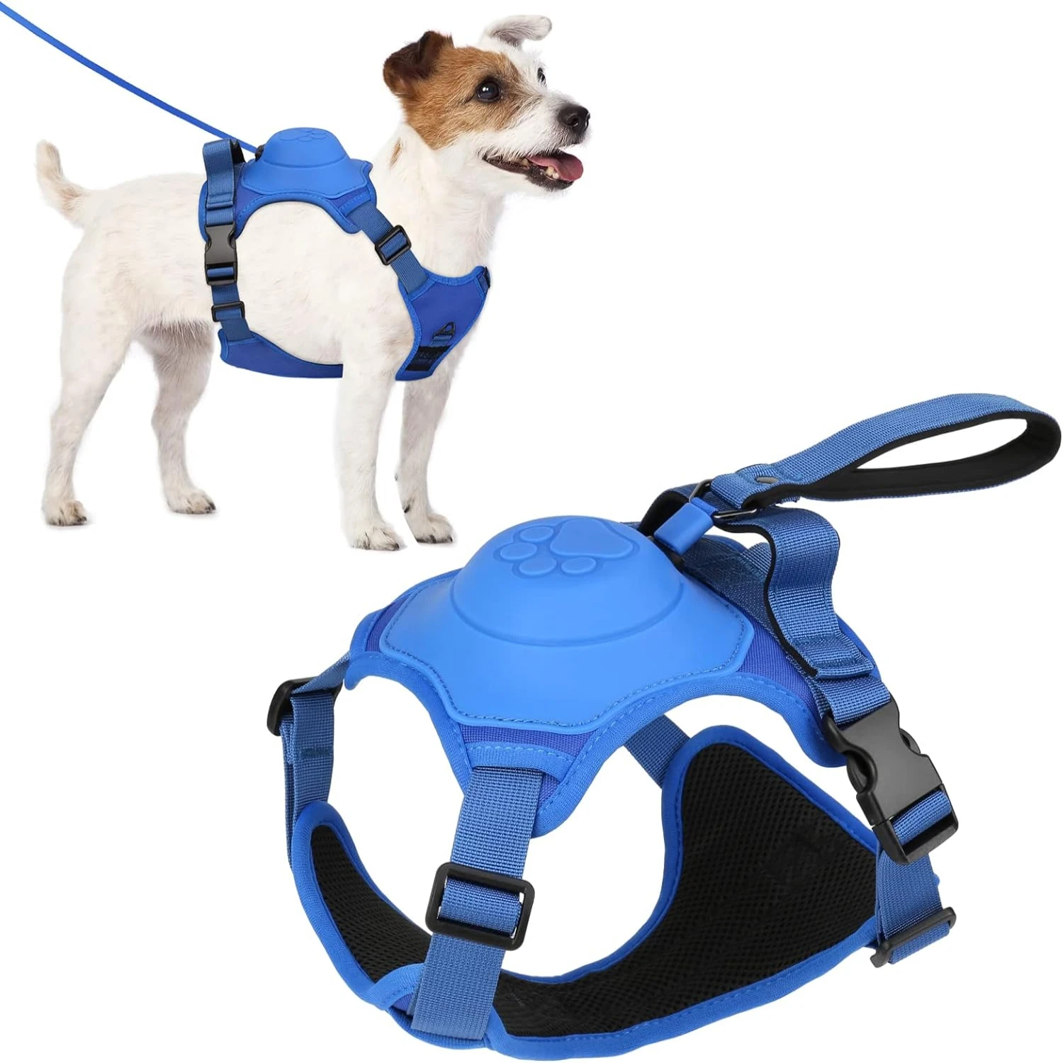 

Adjustable Reflective Retractable No-Pull Dog Harness for 15-33 LBS Dogs - Comfortable & Secure Walk Experience