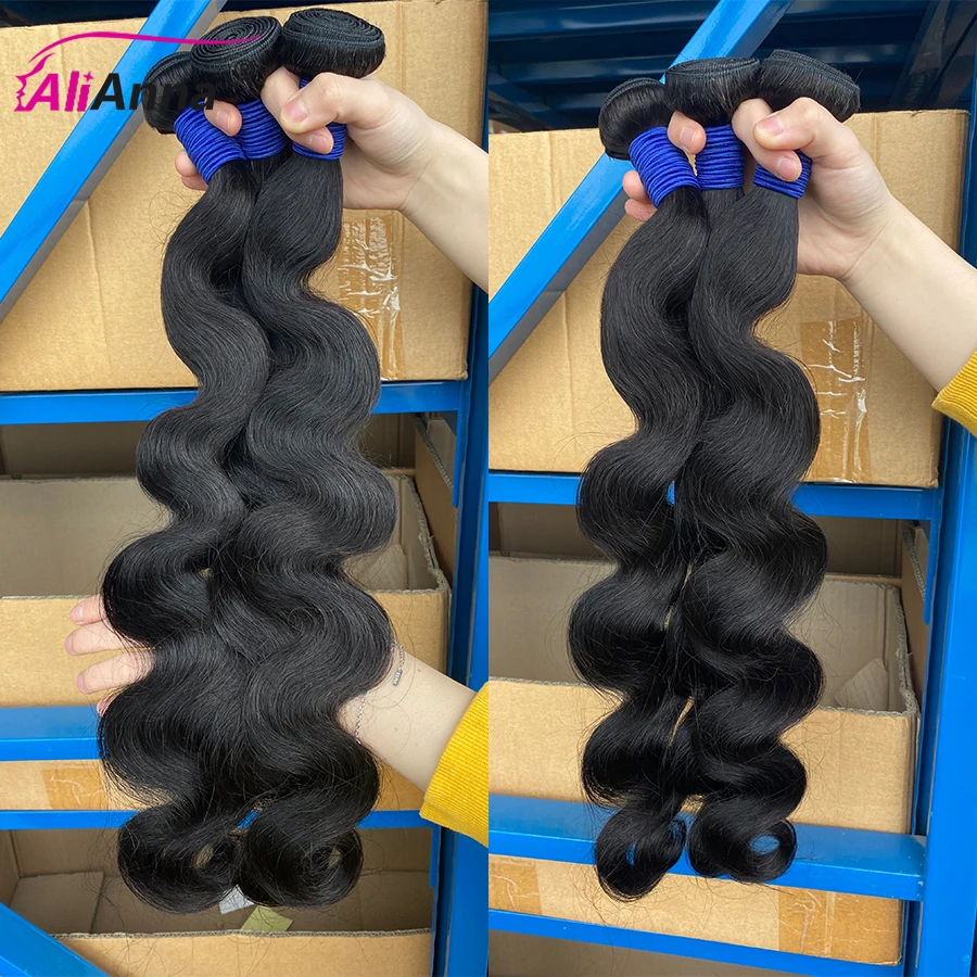 40 Inch Body Wave Bundles Human Hair With Closure 4x4 5x5 6x6 Brazilian Hair Extensions Raw Hair Bundles with 13x4 lace frontal