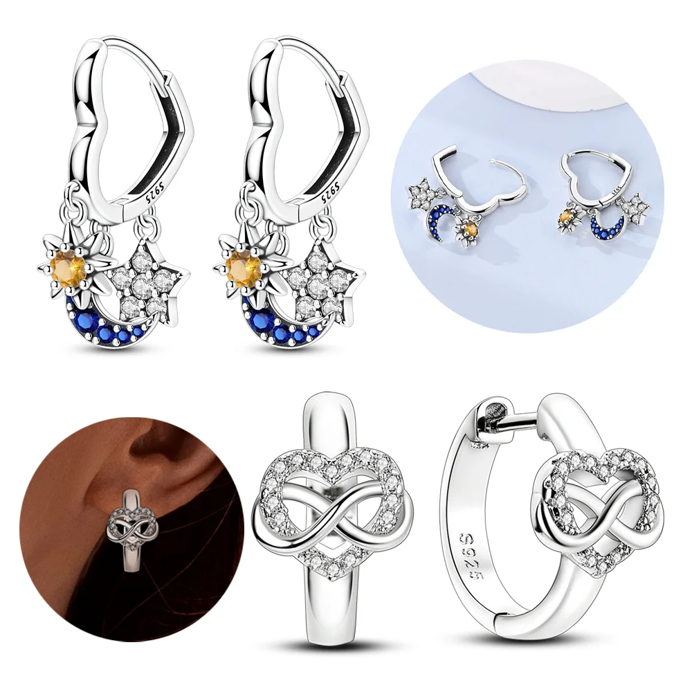 Cute Hearts Earring for Women 925 Sterling Silver Hoop Earring Jewelry Fashion Graduation Birthday Gifts for Girls Teen