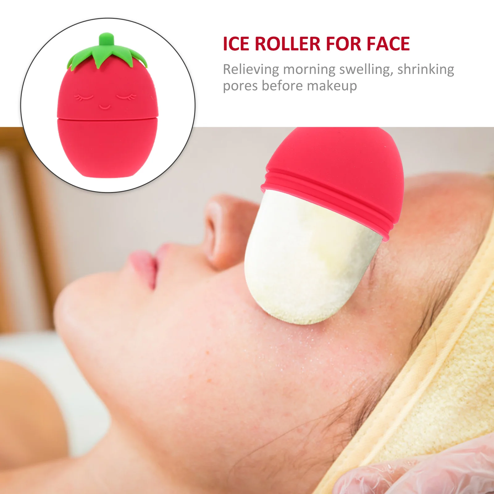 per lo strumento di massaggio in silicone per il viso Ridurre i pori dilatati Allevia il gonfiore Stampo per ghiaccio in silicone con rullo per la pelle del viso