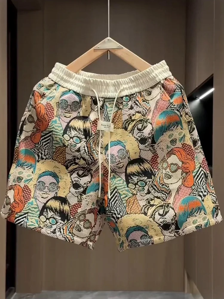 

Модные мужские шорты из цветной ткани, повседневные, длиной до колена, для пляжа, удобные, на все сезоны, для отдыха, стильные.