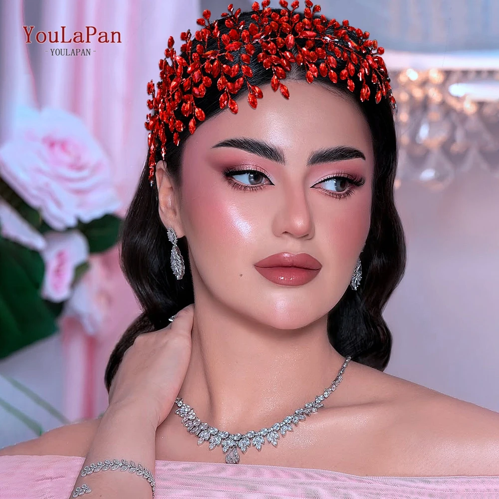 

YouLaPan Wedding Bridal Headband Handmade Rhinestones Headpiece Multi Colored Hair Accessories Banquet Party Hair Band HP237