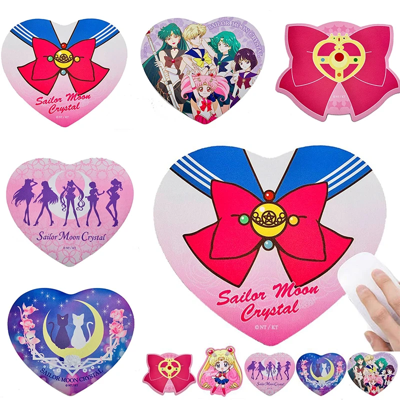

28x28cm Sailor Moon Tsukino Usagi Heart Shaped Mouse Pad Anime Character Desktop Computer Mouse Pad Anti Slip Laptop Mouse Pad