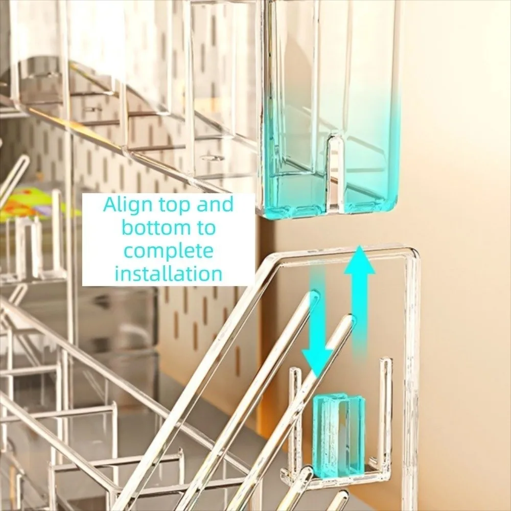 3/4/5 Layers Watercolor Pencil Storage Rack Large Capacity Partition Nail Polish Display Organizer Space-Saving Acrylic