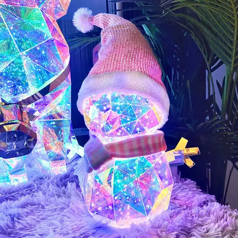 Schneemann Figur mit Licht bunte Weihnachten Schneemann Nachtlicht Figur saisonale Innen und Außen fantastische Figur