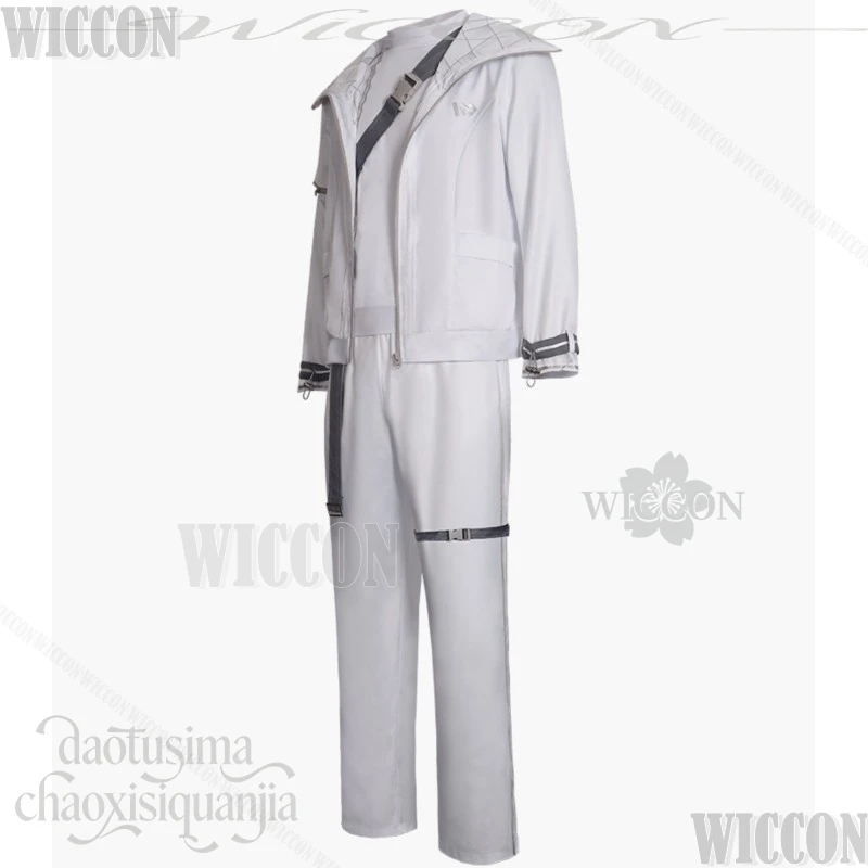 Anime Game Project Sekai アクセラレイト Costume Aoyagi Toya Cosplay White Punk Fashion Coat Pants Alternate Hair Color Navidad Carnival view 5