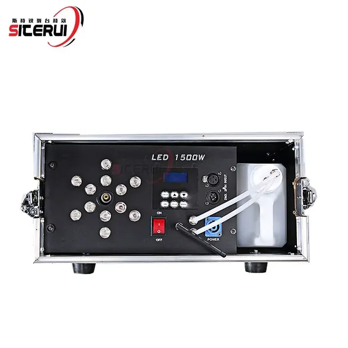 Stop immediately function 1500W 12x3W LED fog machine DMX+LCD + remote smoke machine for party show