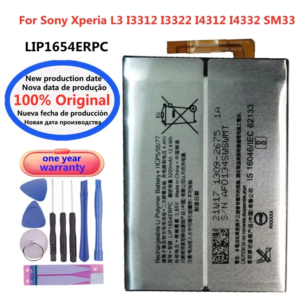 

High Quality SNYS1654 LIP1654ERPC Battery For Sony Xperia L3 I3312 I3322 I4312 I4332 SM33 LIP1654 SNYS1654 Mobile Phone 3200mAh