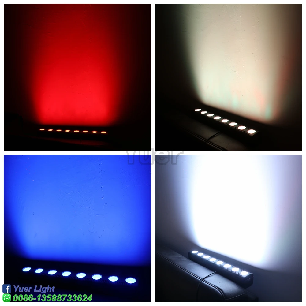 NEW 8x4W LED Wall Washer RGBW 4IN1 Dyeing Wall Washing Light DMX For Stage Party DJ Bar Disco Wedding Atmosphere Lighting