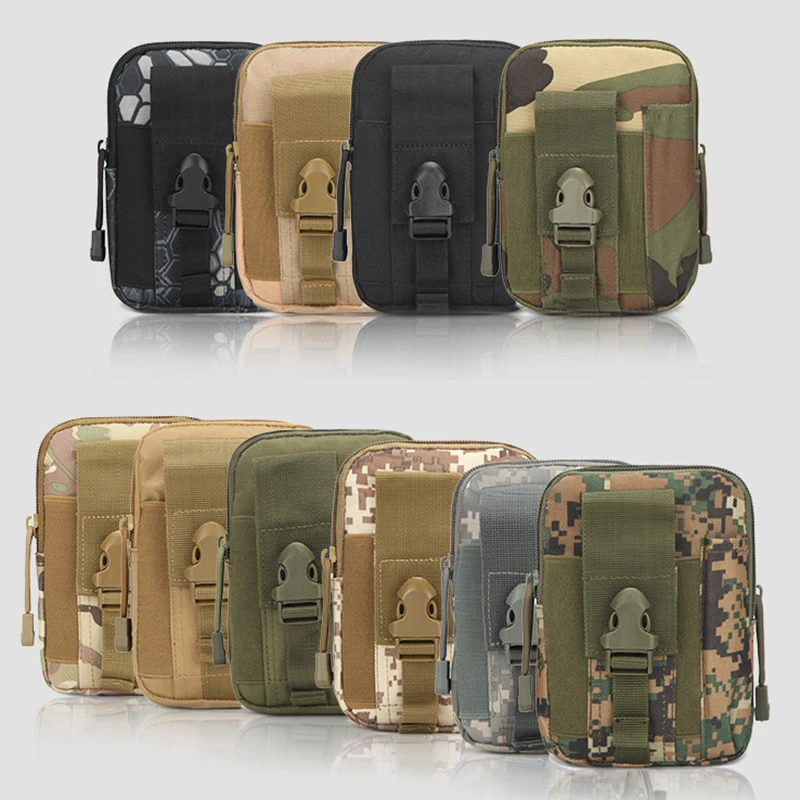 Airsoft Hiking Molle Pouch Waist Bag Waterproof Nylon Multifunction Men EDC Tool Bag Mobile Phone Case Hunting Bag Gear