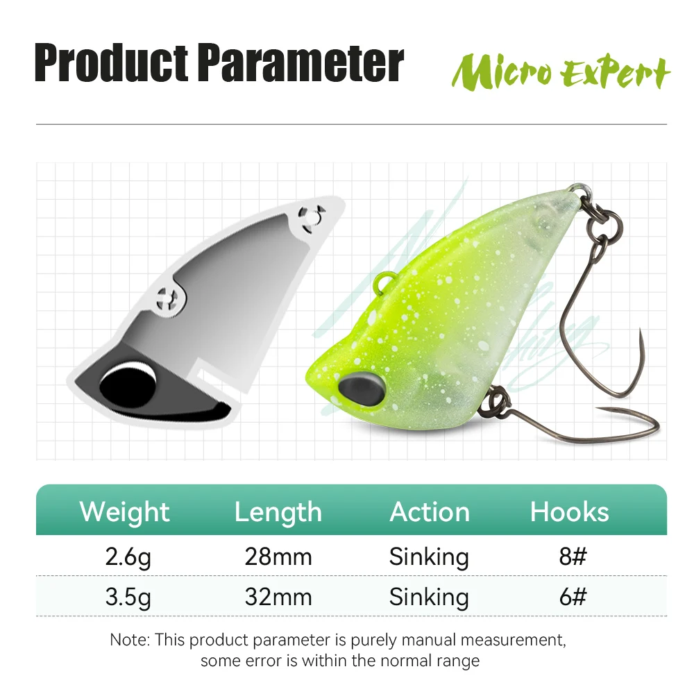 Kingdom Fishing Lure Micro Expert Sinking Vib 2.6g 3.5g 28mm 32mm Artificial Sinking Hard Baits Vibraton Swimbait Trout Perch