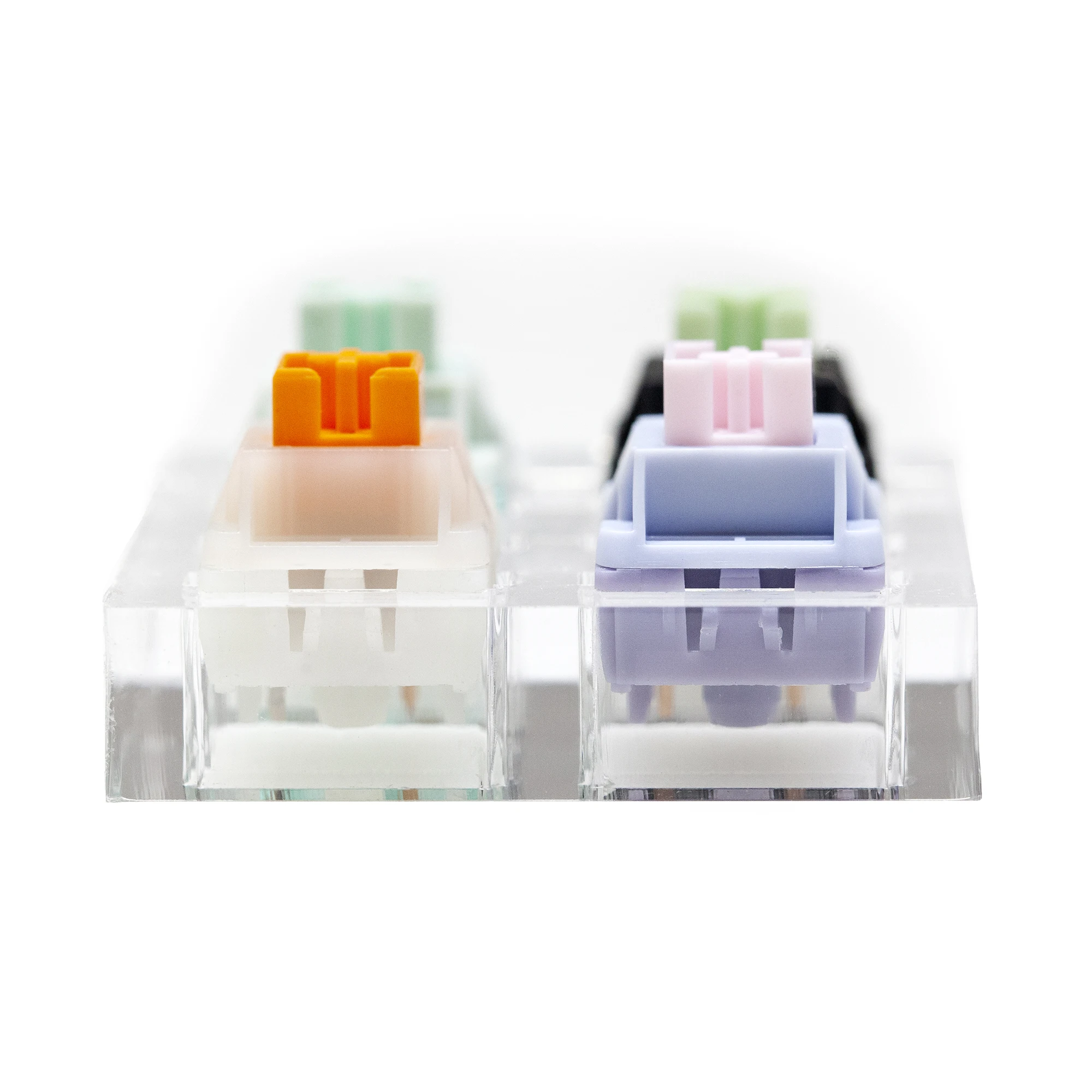 WEKT 4 switch tester switches with blank keycaps acrylic base for mechanical keyboard NAFU Wasabi  Cream Orange LUCY view 4