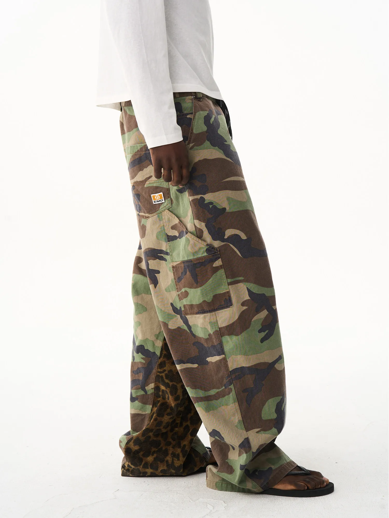 

EXITMODE 26SS loose casual stitching contrasting color camouflage leopard print logging