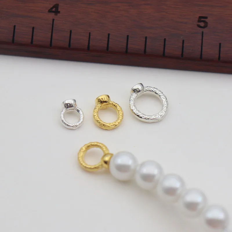 1PCS Solid 925 Sterling Silver Hidden Wire Connector Handmade Bracelet Necklace Beads End Clasp Closed Loop  DIY Accessories