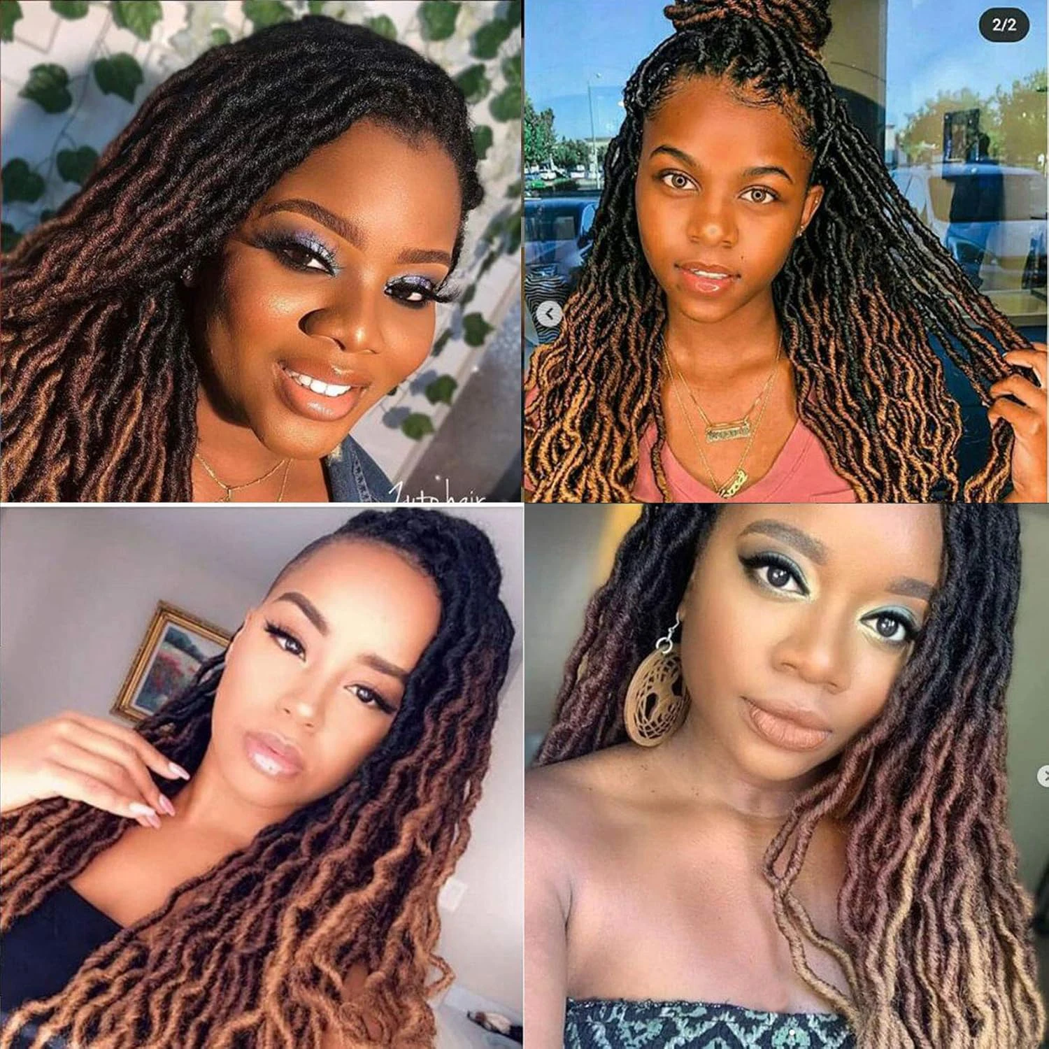 18 Inch Goddess Faux locs Crochet Hair synthetic Soft Gypsy Locs Wavy Crochet Braids Dreadlocks 3 Tone Curly Wavy Twist Braiding