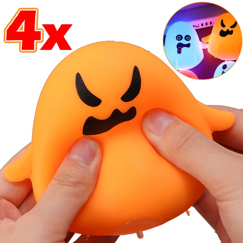 

Cute Cartoon Ghost Decompression Toy Halloween Ghost Light Decompression Slow Rebound Toys Halloween Theme Pinch Music