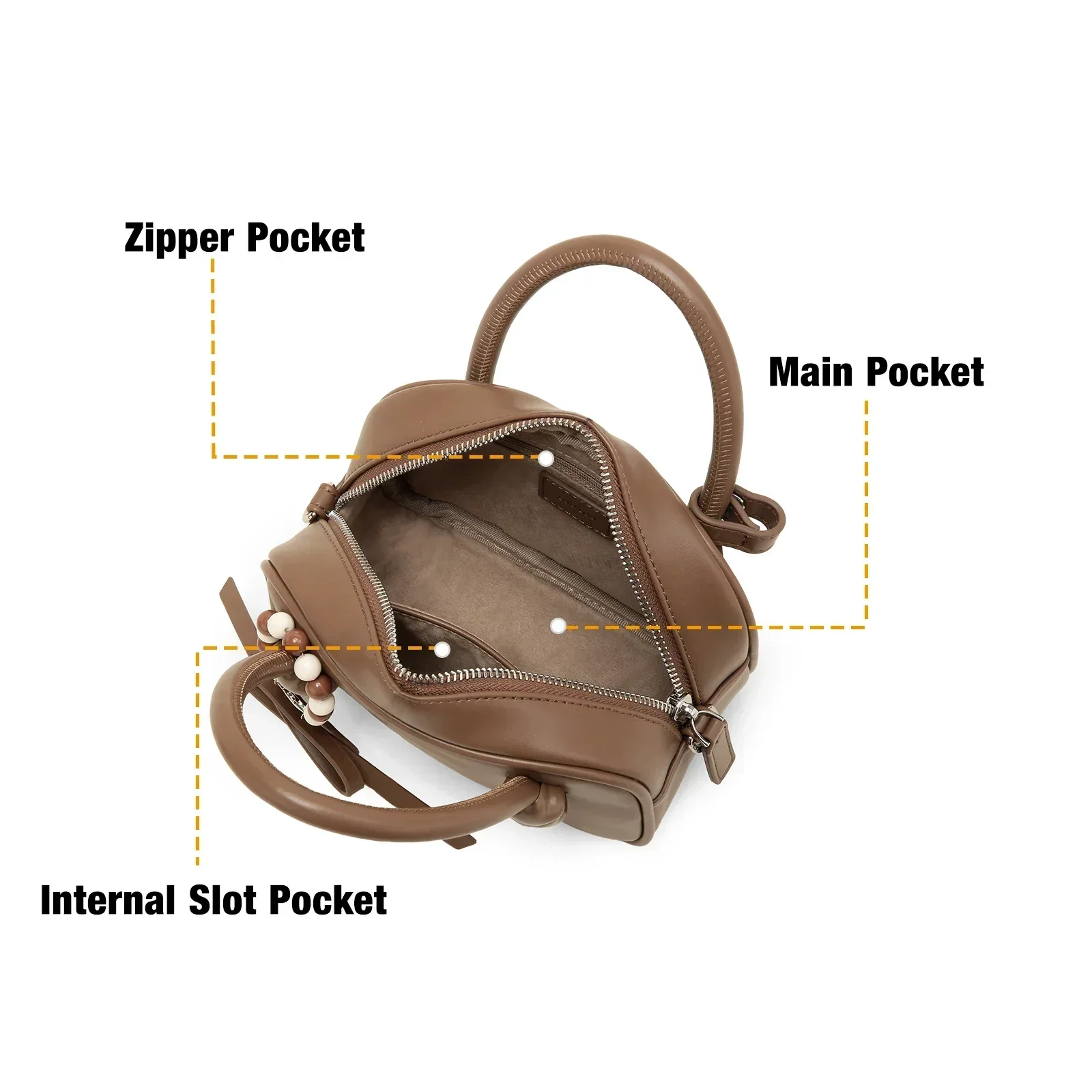 TOUTOU Dames Bowlingtas Handtas Replica Boston Mini Tas Luxe Designer Eén Schouder Crossbody Tas voor Cosmetica Kerstcadeau