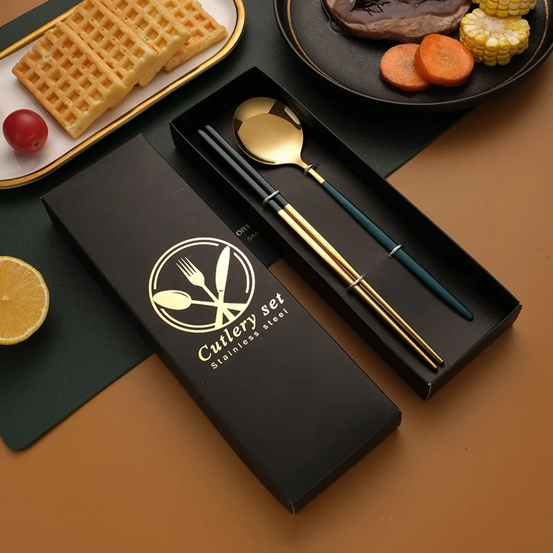 

Набор из 2-х наборов посуды из нержавеющей стали, вилок, ложек, подходит для домашней кухни, ресторана, вечеринки, ножей, палочек для еды, набор посуды