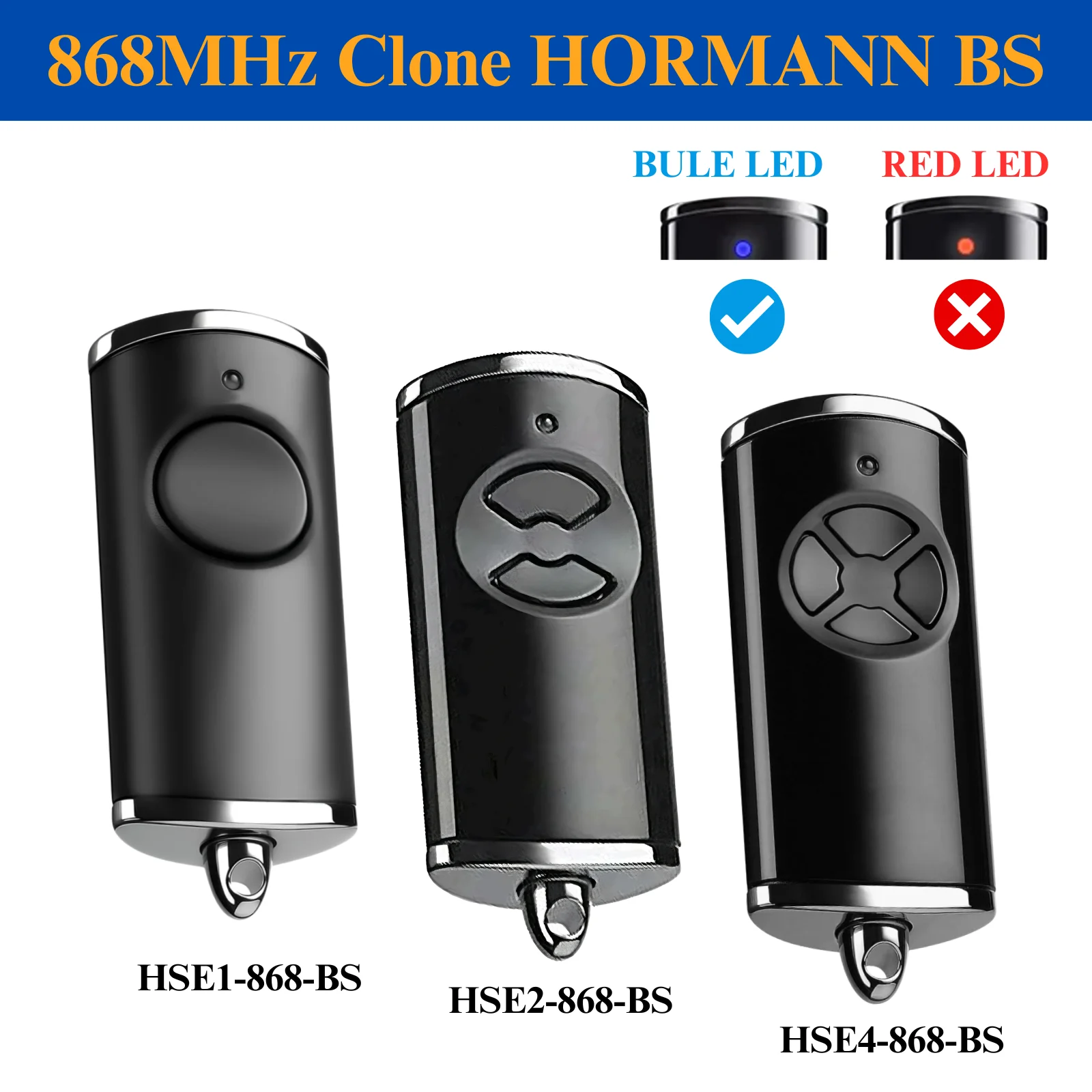 868MHz Handheld Transmitter Clone HSE4-868-BS Compatible Original Hormann Bisecur command HSE2 HS1 HS4 868 BS Remote Control