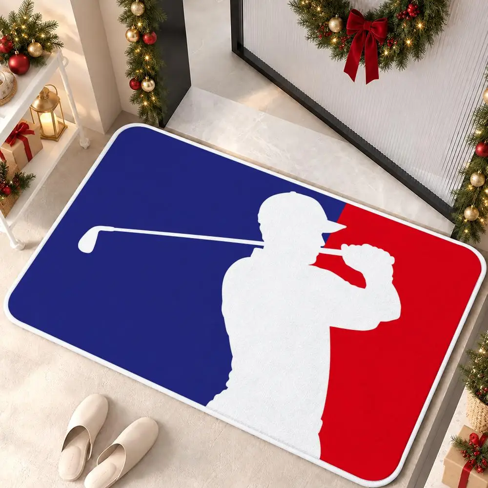 Athletic Emblem Design Floor Mat Soft Flannel Rug Non Slip Washable Quick Dry Mat for Bathroom Bedroom Kitchen Home Decor
