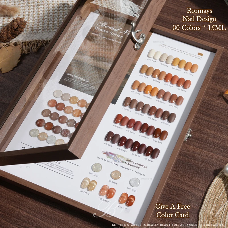 Rormays Maillard gel Polishing 30PCS Mixed Semi permanent Caramel Latte UV LED Primer Nail Gel Cream Coffee Nail Salon Brown