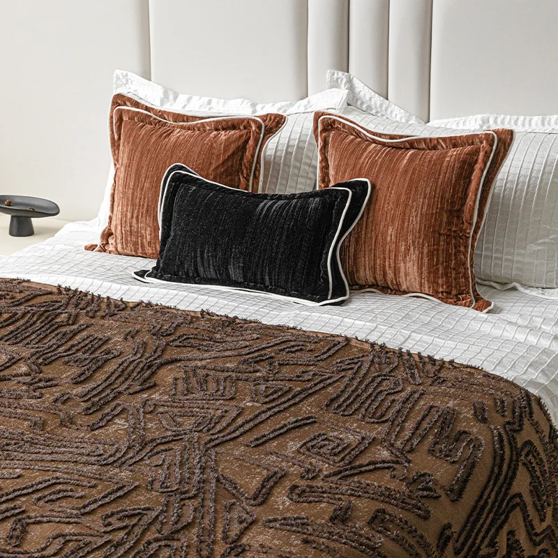 Brown Golden Pillows Black Cushion Case Luxury Modern Decorative Pillow Cover For Sofa Chair Home Decorations