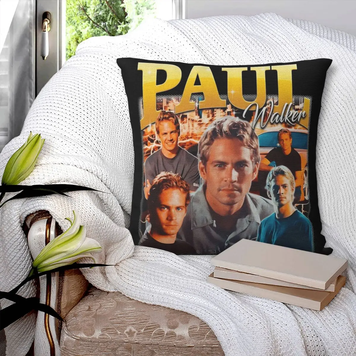 Paul Walker Pillowcase Printing Polyester Cushion Cover Decorations Pillow Case Cover Bedroom Square 40X40cm